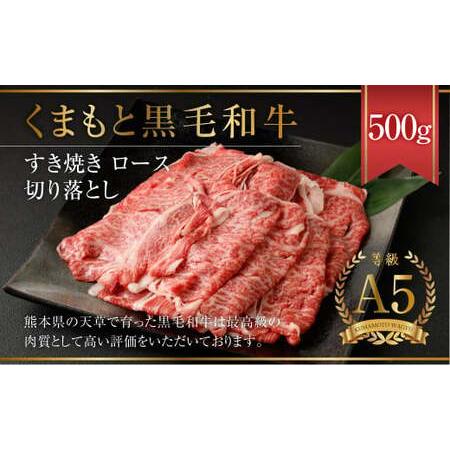 ふるさと納税 天草 黒毛和牛 すき焼き ロース 切り落とし 500g A5クラス 牛肉 熊本県熊本市