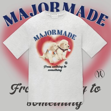 【MAJOR MADE】雙胞胎狗狗刺繡燙化短T