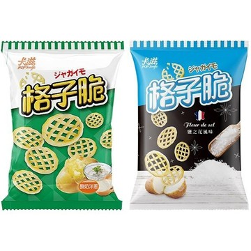 卡滋 格子脆 (1入) 酸奶洋蔥口味 鹽之花風味 餅乾 薯片 休閒零食 零嘴 點心 下午茶【好物底家】DS016891