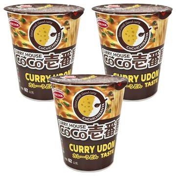 AceCOOK CoCo壱番屋咖哩烏龍麵 (62公克) 濃郁咖哩湯底 粗體烏龍麵  3入