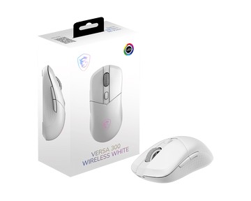 VERSA 300 WIRELESS WHITE 超輕量無線電競/商務滑鼠 (60克/ 三模連線/ MAX8000DPI/ 苓紋防滑側握/白)