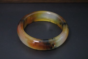 天然黃龍玉手鐲飄花玉鐲子玉石手鐲禮盒