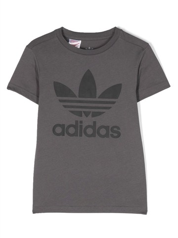 adidas Kids - logo-print cotton T-shirt - kids - Cotton - 10 yrs - Grey