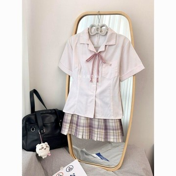 【顯瘦刺繡】少女純欲JK學生制服 國中制服 迪士尼穿搭夏季襯衫 JK制服百搭短袖上衣 校供日系刺繡襯衣 清新學院風套裝