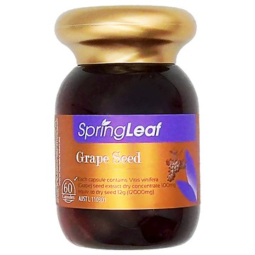 SpringLeaf 綠芙特級 澳洲120倍葡萄籽光采精萃膠囊 60粒/瓶  1瓶