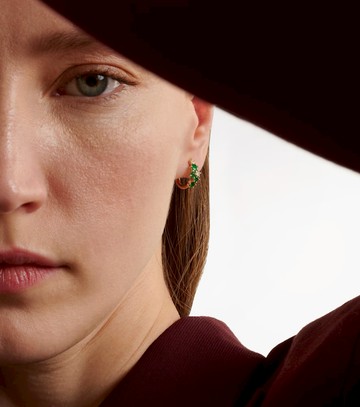 Sydney Evan x Wicked Emerald City 14kt gold earrings with gemstones