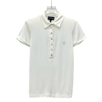 (S) emporio armani質感棉質polo衫白色短袖上衣