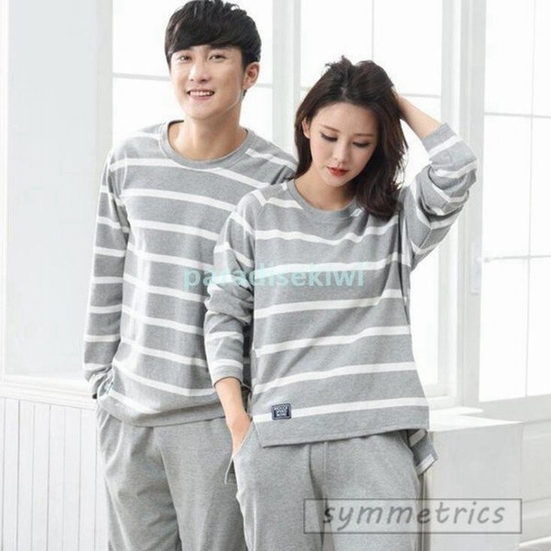 パジャマカップルペアルックパジャマ綿100 春秋ルームウェアペアパジャマ長袖ボーダー柄ペアパジャマお揃いレディースメンズ 通販 Lineポイント最大get Lineショッピング