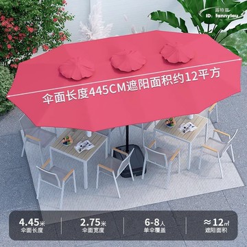 【現貨秒發】三頭遮陽傘戶外庭院休閒三頭傘商用大傘擺攤大室外花園露營傘加厚