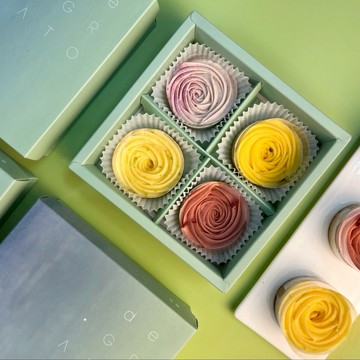 【瀾島de GRATO】花現四重奏_B組經典四入綜合塔_檸檬/百香/覆盆子/芋頭
