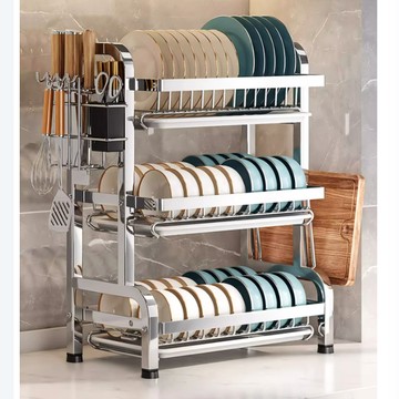 304不鏽鋼 碗碟收納架 瀝水碗盤 放碗碟子盤子 碗架廚房置物架 多功能