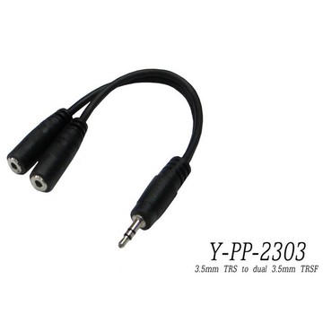 Stander Y-PP-2303M 台製立體聲 3.5mm 公頭轉 3.5mm 左右音源訊號分接線【唐尼樂器】