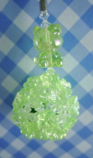 【震撼精品百貨】Hello Kitty 凱蒂貓~KITTY珠珠鈴鐺吊飾-綠色