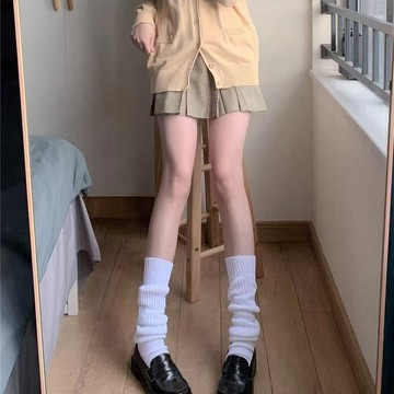 臺灣/✨堆堆襪 長筒襪  襪套日系秋冬款寬鬆堆堆襪學院風JK大象襪白色加長中筒襪套秋冬款保暖
