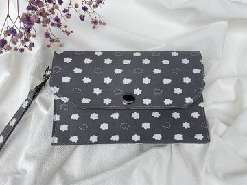 【純手作】雲朵雙層手拿包  手提包  長夾  收納包 韓國布