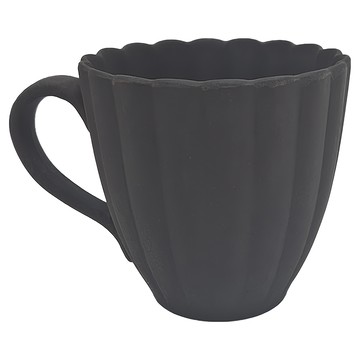 TAMAKI 花型馬克杯 日本美濃燒 霧黑 陶瓷 250ml  1個