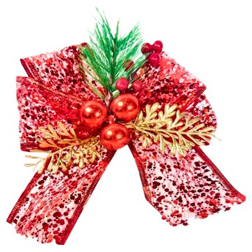 摩達客 聖誕派對裝飾紅色蝴蝶結 4入一組  紅色  1組  12cm x 15cm