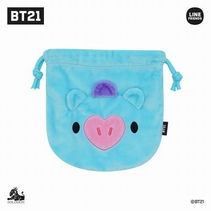 BTS 防弾少年団 BT21 公式グッズ FACE POUCH ポーチ 巾着袋 バンタン