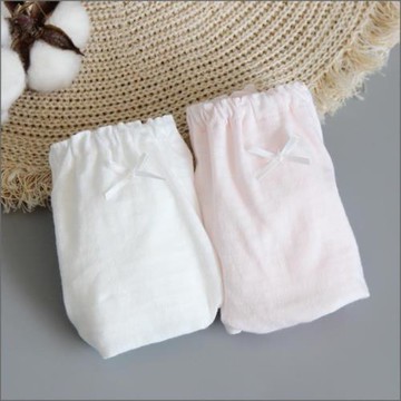 2條 100%全棉女童三角內褲面包褲純棉女孩寶寶純色不夾屁屁春夏