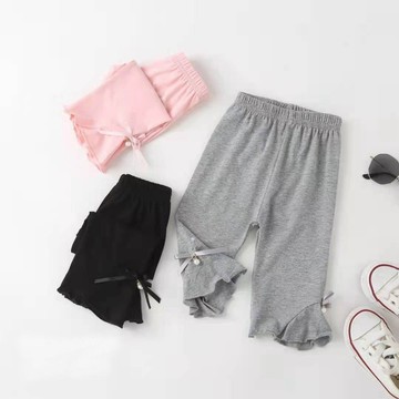 Mimo⭐女童七分打底褲夏季薄款外穿高彈喇叭褲寶寶寬鬆韓版百搭