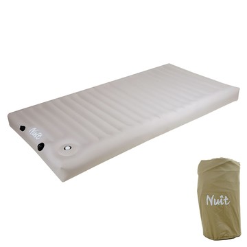 Nuit 努特 星空漫遊亞麻棉迴型獨立筒充氣床 附收納袋 NTB115  卡其色  S(198 x 100 x 15cm)