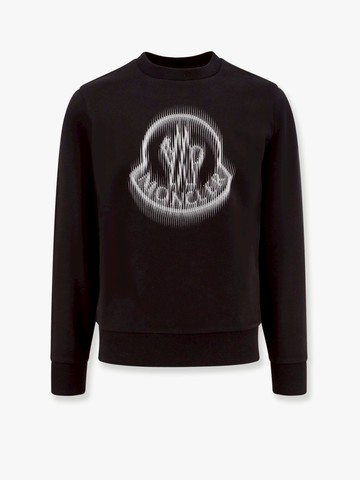 Cotton sweatshirt with blurred logo on the front - MONCLER - gender_Man