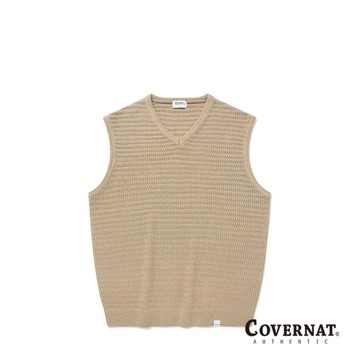[COVERNAT]  V領針織背心（米色） [G8]