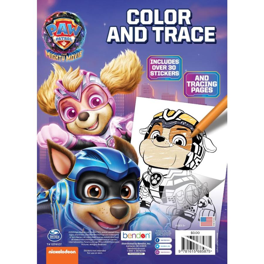 PAW Patrol The Mighty Move 48 Page Color and Trace Coloring Activity Book,