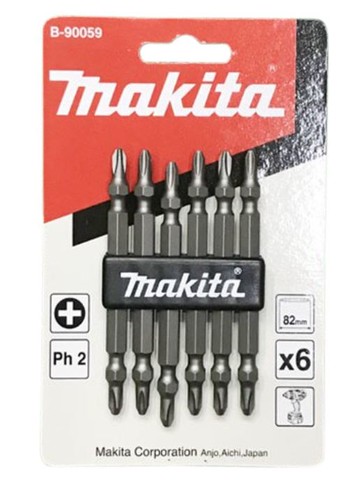 MAKITA 牧田 B-90059 十字起子組 起子頭 2# 82mm 雙頭 雙頭十字 電動起子頭 6支入 台灣製 配件