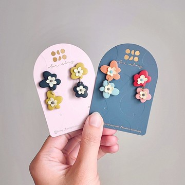 bi natural //北歐花花宇宙手工軟陶耳環