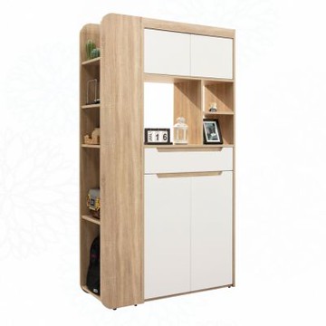 文創集 哈爾3.7尺四門單抽隔間櫃/玄關櫃組合(二色可選)-110x40x200cm免組