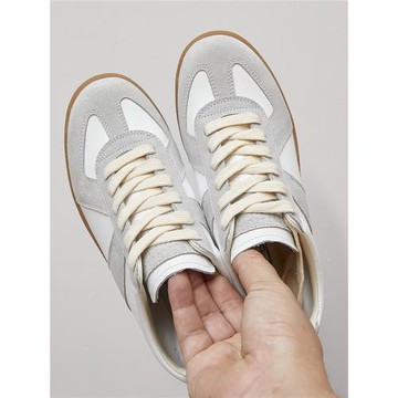 德訓鞋女鞋2025春季新款真皮小白鞋百搭平底復古阿甘運動休閑板鞋