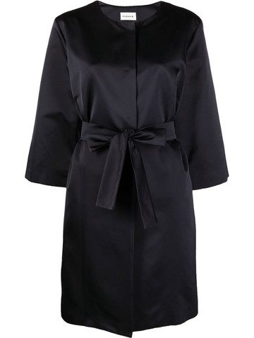 P.A.R.O.S.H. - satin-finish belted coat dress - women - Polyester/Viscose/Acetate - M - Blue