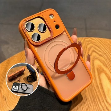 膚感磨砂 一體式支架 防摔手機殼 蘋果保護殼 適用於 iPhone 18 17 16 15 14 13 Pro max