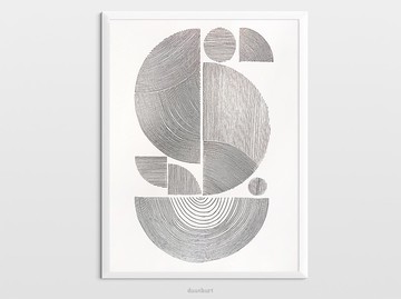 黑白抽象線條形狀原創繪畫藝術品現代海報藝術