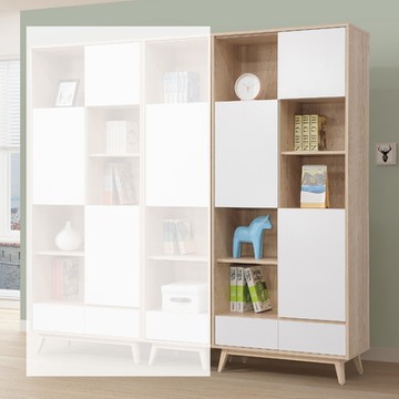 MUNA家居  肯詩特原橡雙色2.7尺書櫃(790)  81.9X40X198cm