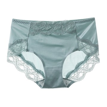 【Amhome】冰絲無痕中腰抗菌襠透氣蕾絲大碼三角褲# 112891 (現貨+預購)