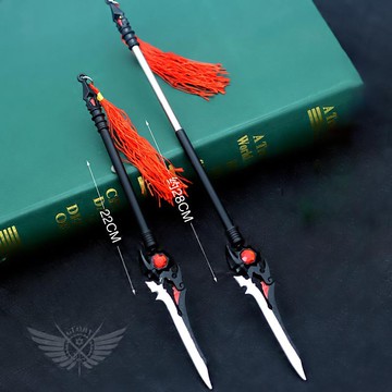 全職遊戲動漫周邊 葉秋-卻邪戰矛伸縮22cm伸長28cm(長劍配大劍架.此款贈送市價100元的大刀劍架)(台灣現貨)
