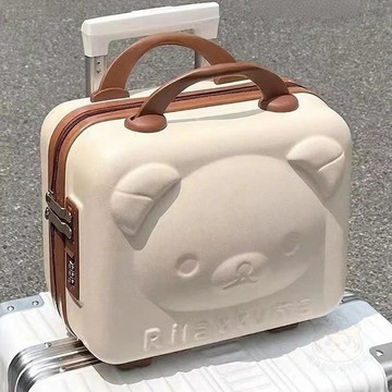 ✨熱賣商品✨小熊化妝箱14寸迷你手提箱子小行李箱 伴手禮 卡通 收納       化妝包      密碼箱