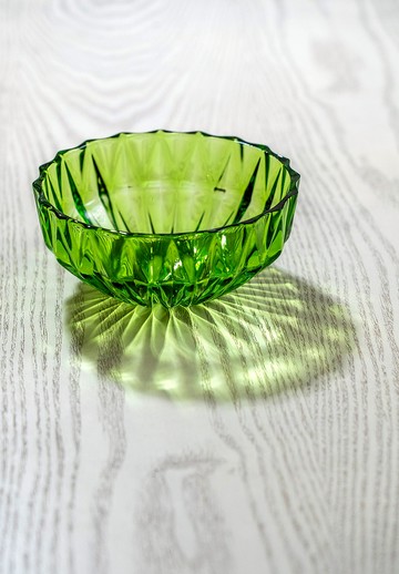 日本製 昭和13公分沙拉甜點玻璃碗 精細切割花紋 未使用 台灣免運