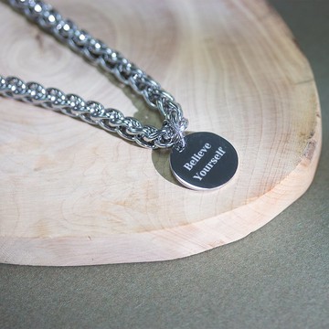 【Linkage】客製化不銹鋼鋼牌鎖鍊頸鍊 / 字母 名字 日期刻字