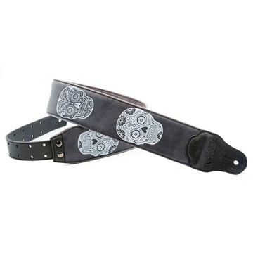 RightOn Leathercraft 系列 – Sugar Skulls Black 吉他背帶