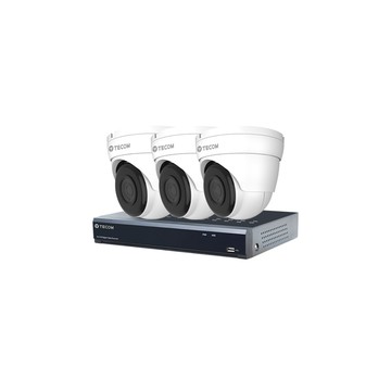 TECOM 昌運監視器 東訊組合 TE-XSC04051-N 4路 XVR 錄影主機+TE-HDE60205F28-M3 5M 同軸帶聲 半球攝影機*3