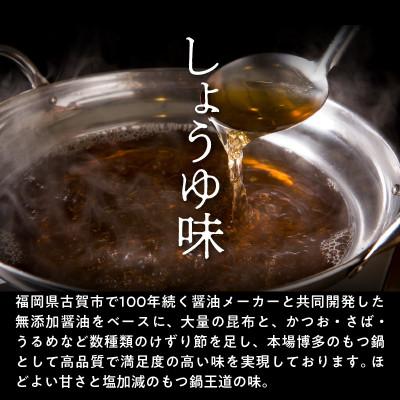 ふるさと納税 上毛町 国産・食品添加物不使用　もつ鍋セット(約2人前)　しょうゆ味