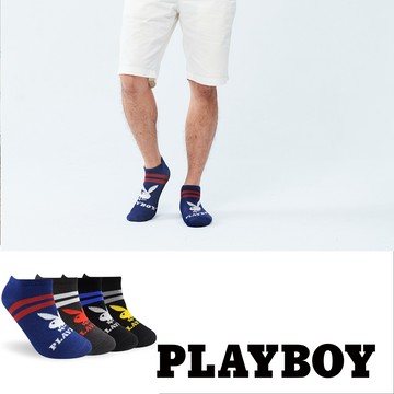 【PLAYBOY】線條兔頭隱形襪│男襪│短襪│船襪│休閒襪│高含棉異味OUT