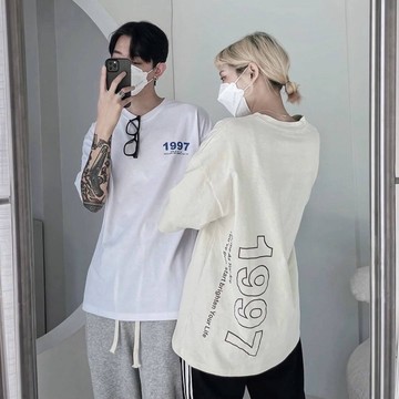 【APPAREL】韓國 1997 字樣 寬鬆短袖 寬鬆短Tee