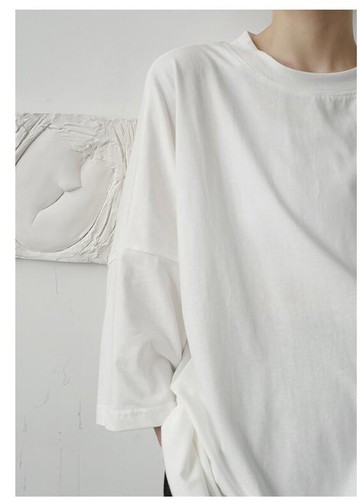 FINDSENSE X  男士 寬松簡約高級感紙片人基礎百搭中袖T恤