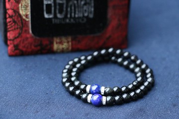 原礦無染色黑曜石手鍊 6mm 青金石 台北客製化串珠設計 飾品佛珠