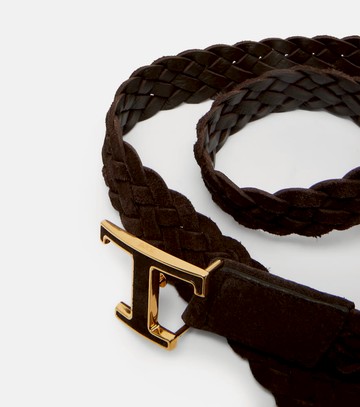 Tod's T Timeless braided suede belt