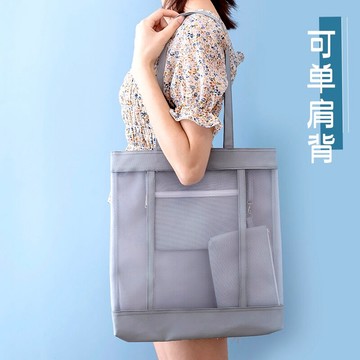 A4手提雙層文件袋小學生用補習防水資料袋高顏值日系高中生科目袋